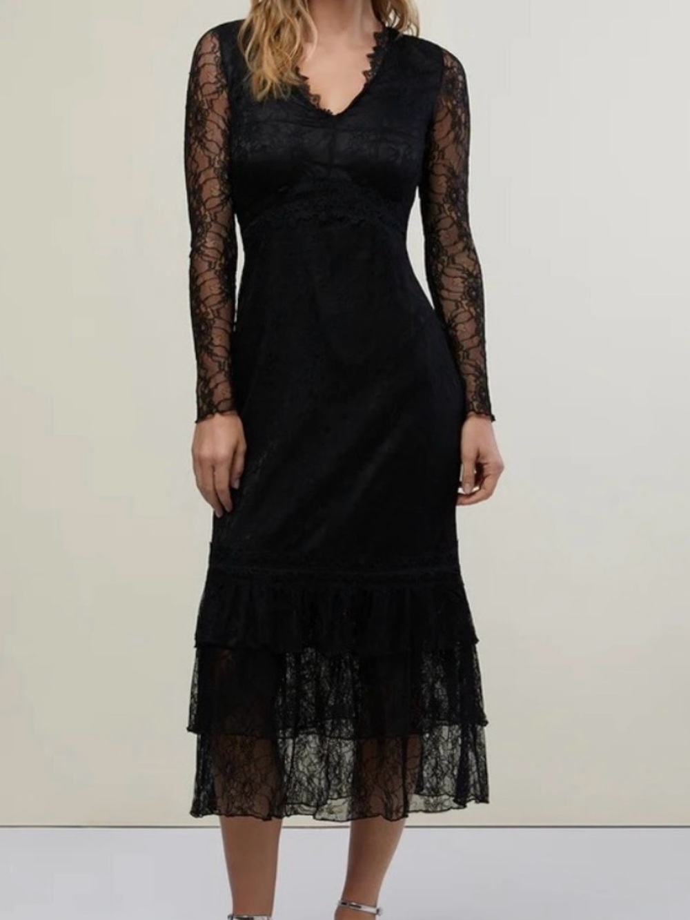 Rachel Parcell black midi lace dress